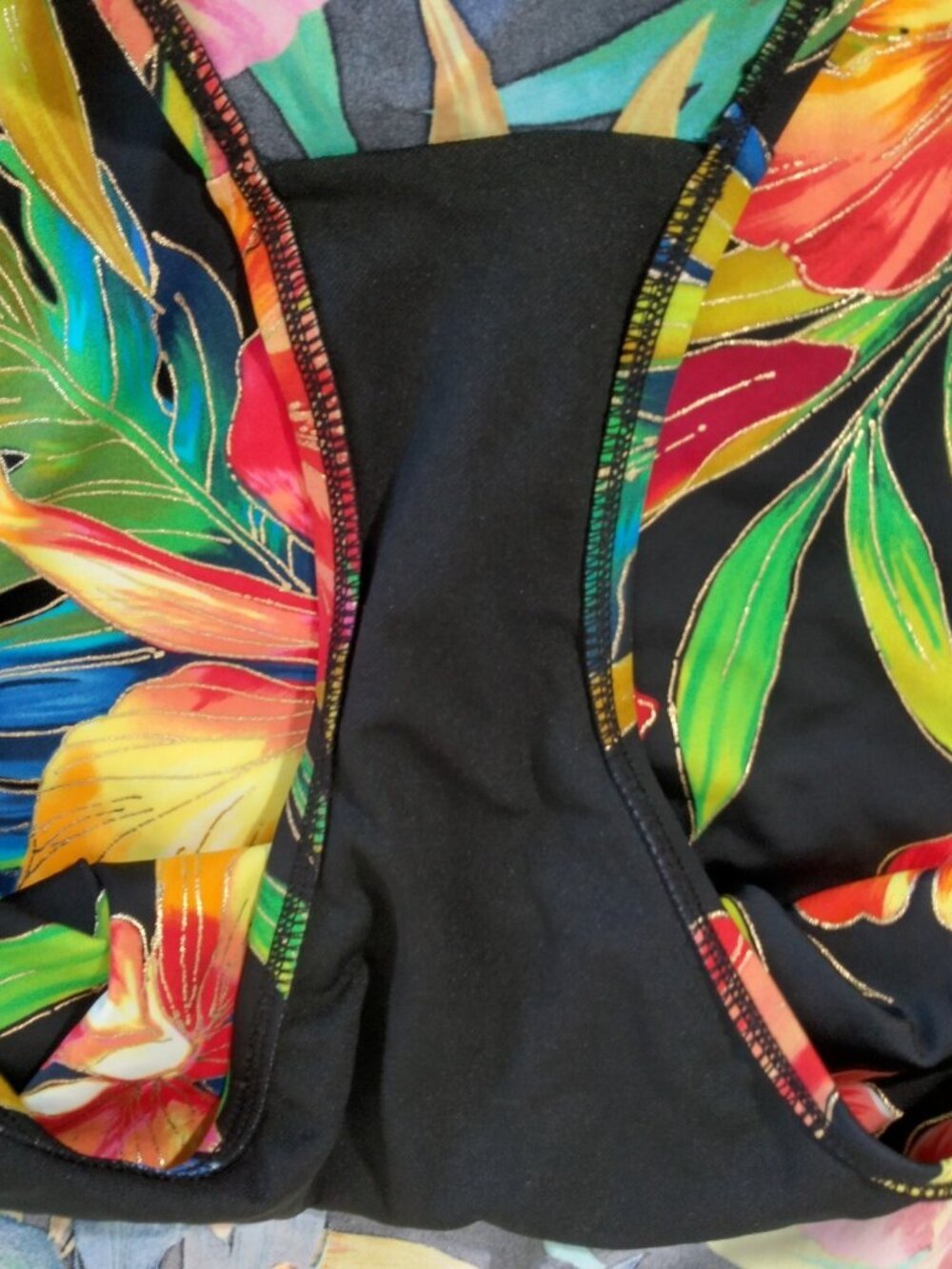 Islander Vintage Swimsuit Size 16 Faux Wrap Tropical Floral Swim Swimming - Picture 12 of 16